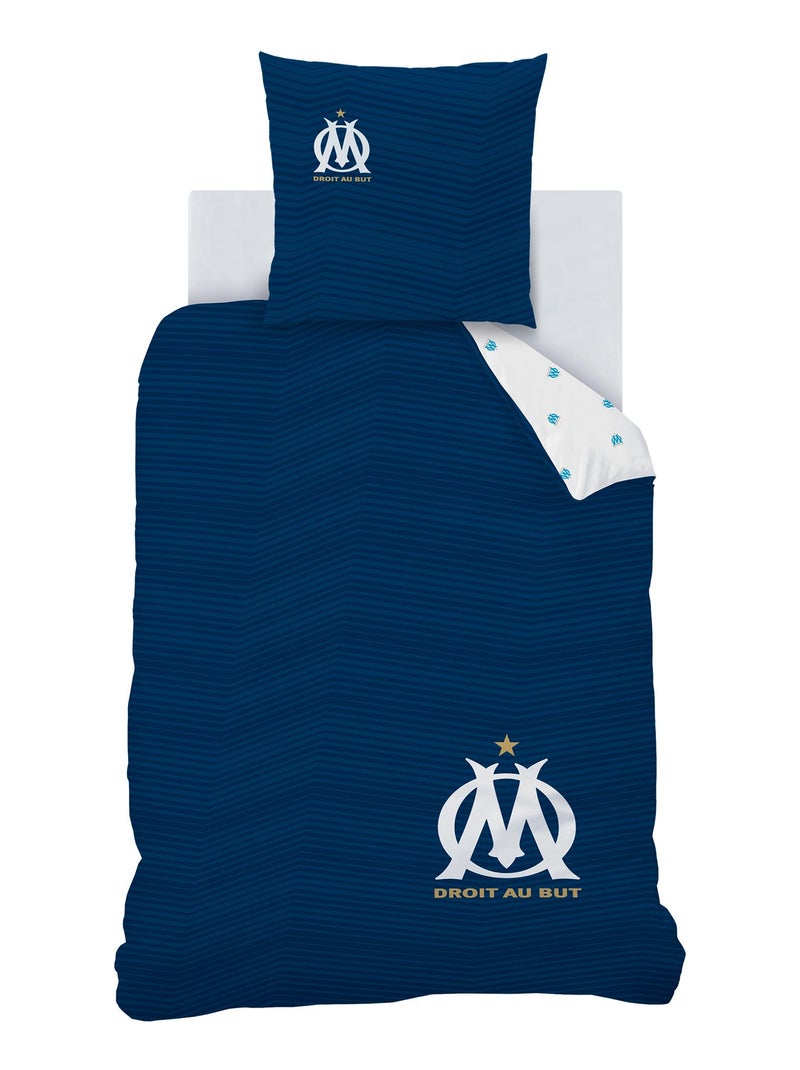 Parure de lit imprimée 100% coton, OM PRADO Bleu marine - Kiabi