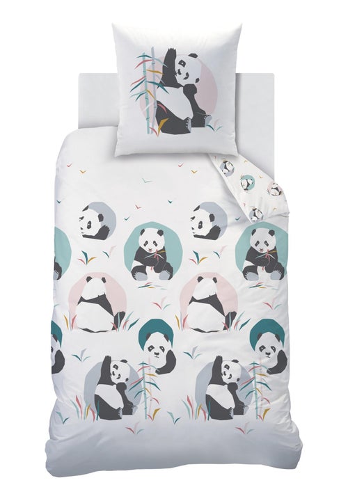 Parure de lit imprimée 100% coton, PANDA - Kiabi