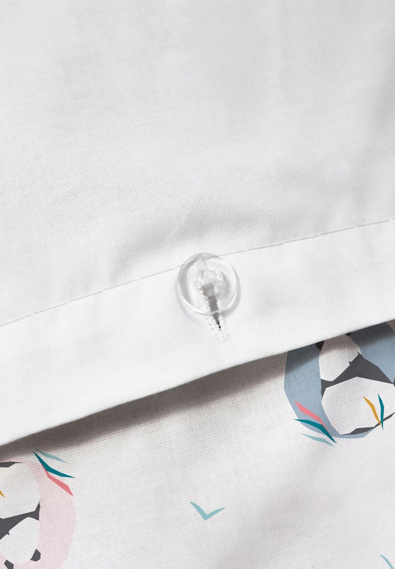 Parure de lit imprimée 100% coton, PANDA Blanc - Kiabi