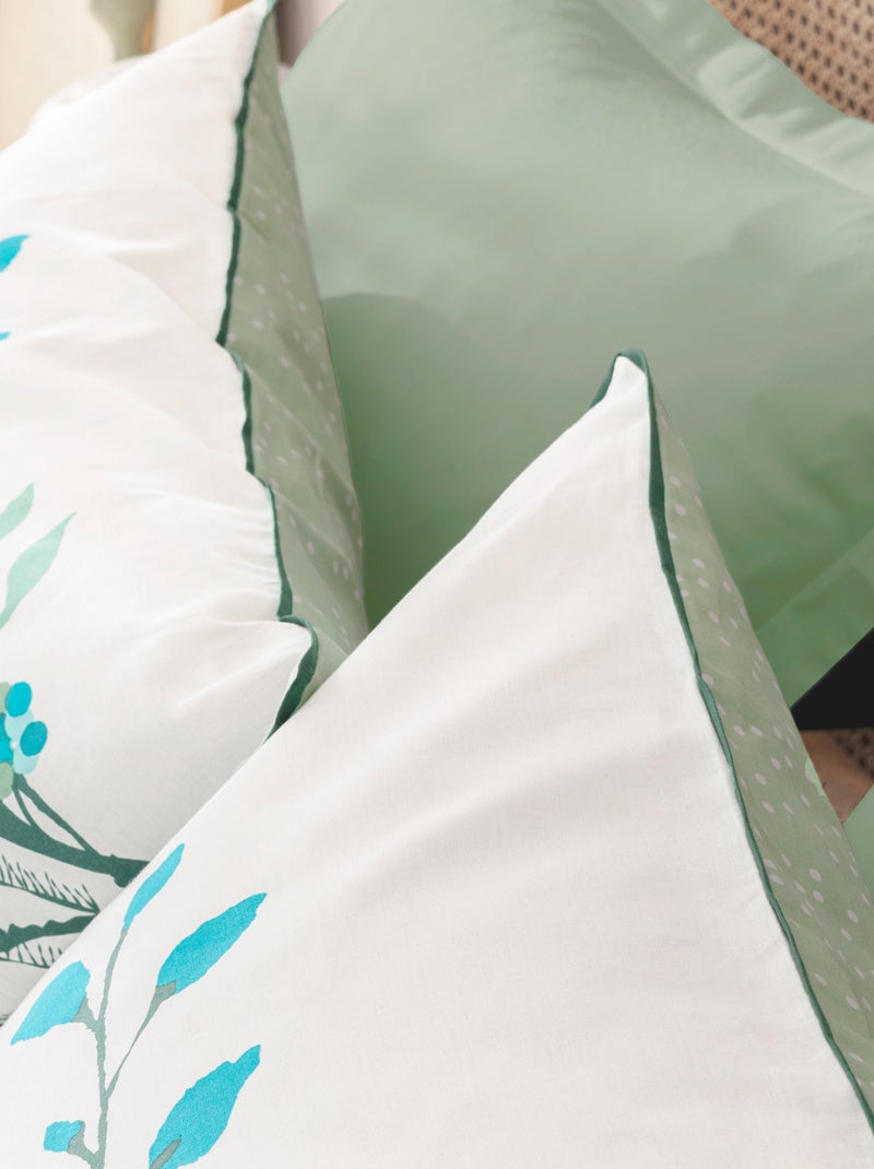 Parure de lit imprimée 100% coton, PARADIS Blanc - Kiabi