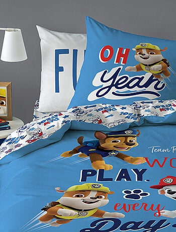 Parure de lit imprimée 100% coton, PAT PATROUILLE COLORS