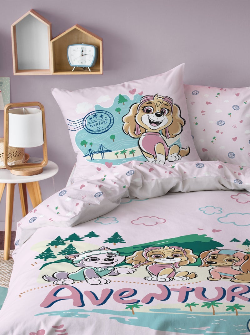 Parure de lit imprimée 100% coton, PAT PATROUILLE VOYAGE Rose - Kiabi