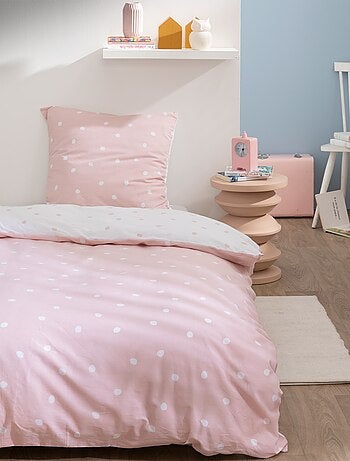 Parure de lit imprimée 100% coton, PINK SPOTS