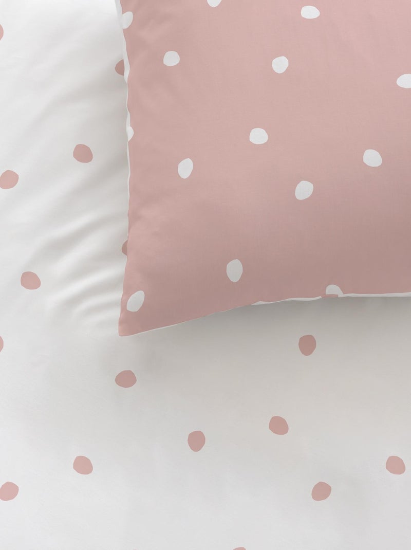Parure de lit imprimée 100% coton, PINK SPOTS Rose - Kiabi