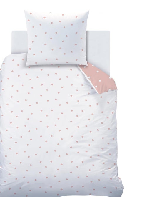 Parure de lit imprimée 100% coton, PINK SPOTS - Kiabi