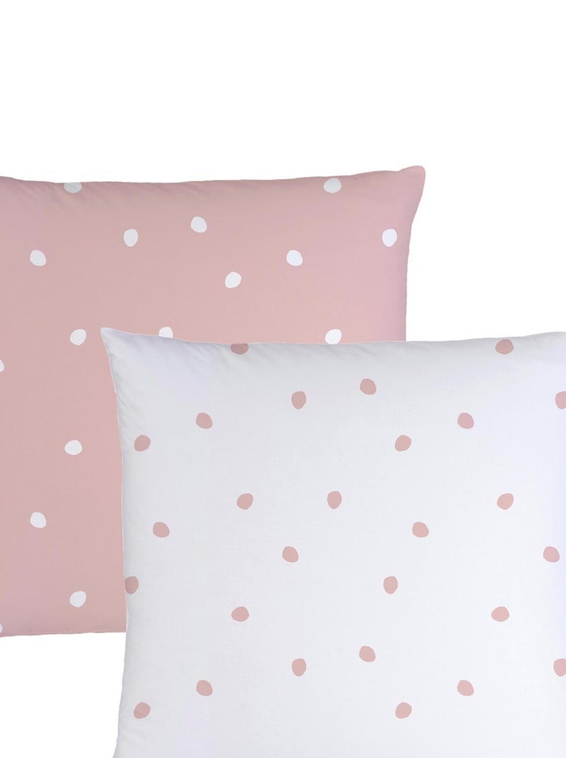 Parure de lit imprimée 100% coton, PINK SPOTS Rose - Kiabi
