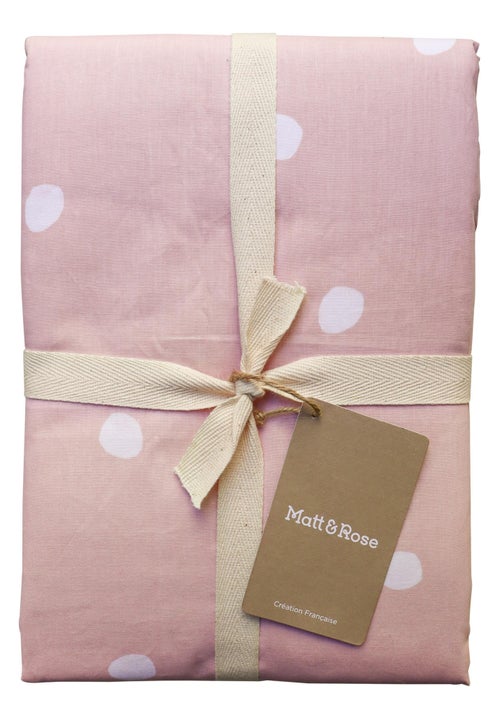 Parure de lit imprimée 100% coton, PINK SPOTS - Kiabi