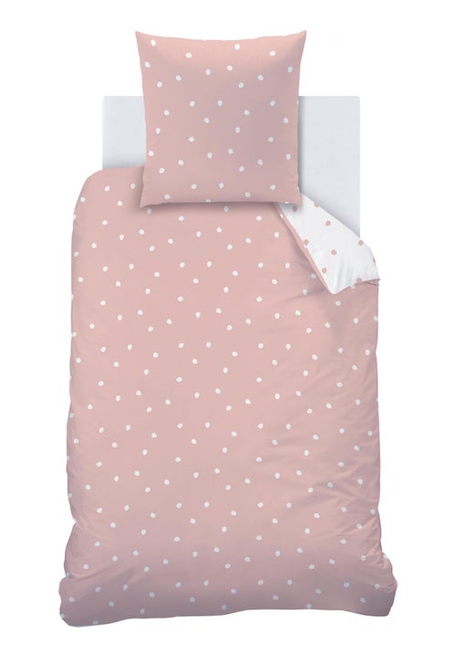 Parure de lit imprimée 100% coton, PINK SPOTS - Kiabi