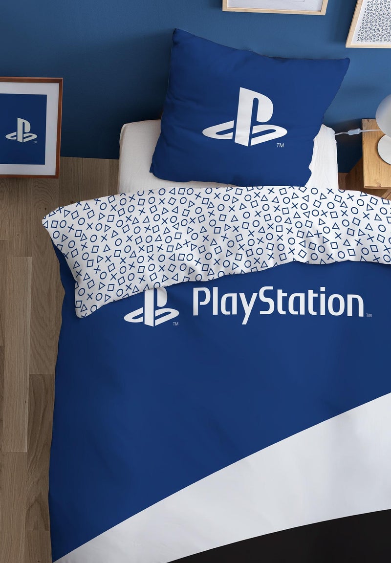 Parure de lit imprimée 100% coton, PLAYSTATION GAME Bleu - Kiabi