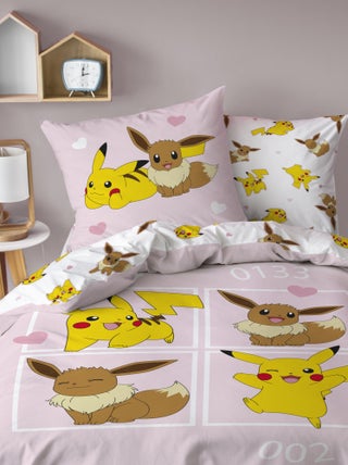 Parure de lit imprimée 100% coton, POKEMON EVOLI