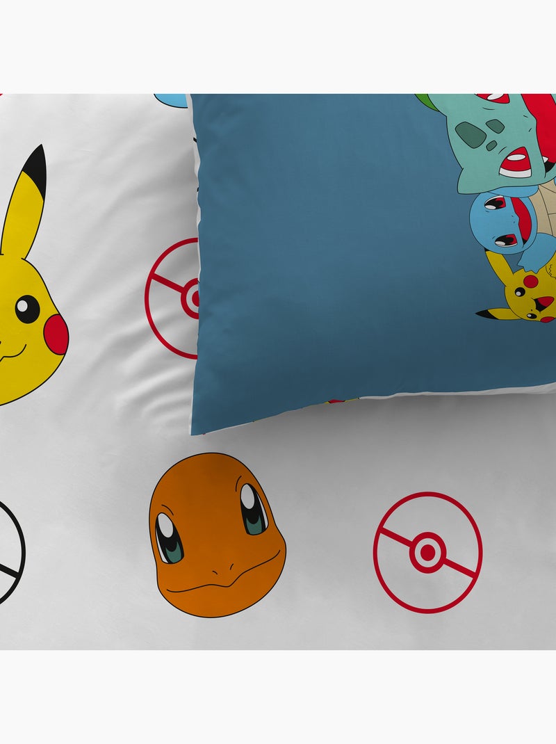 Parure de lit imprimée 100% coton, POKEMON POWER Bleu - Kiabi