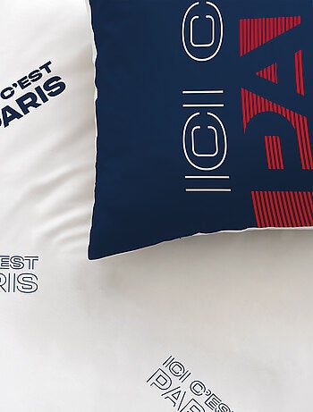 Parure de lit imprimée 100% coton, PSG DEVISE