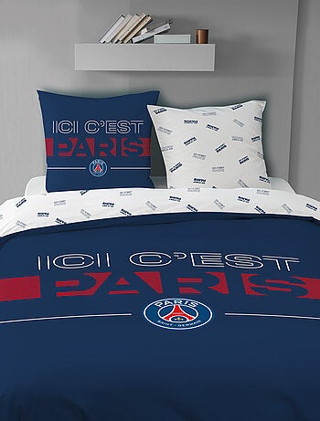 Parure de lit imprimée 100% coton, PSG DEVISE