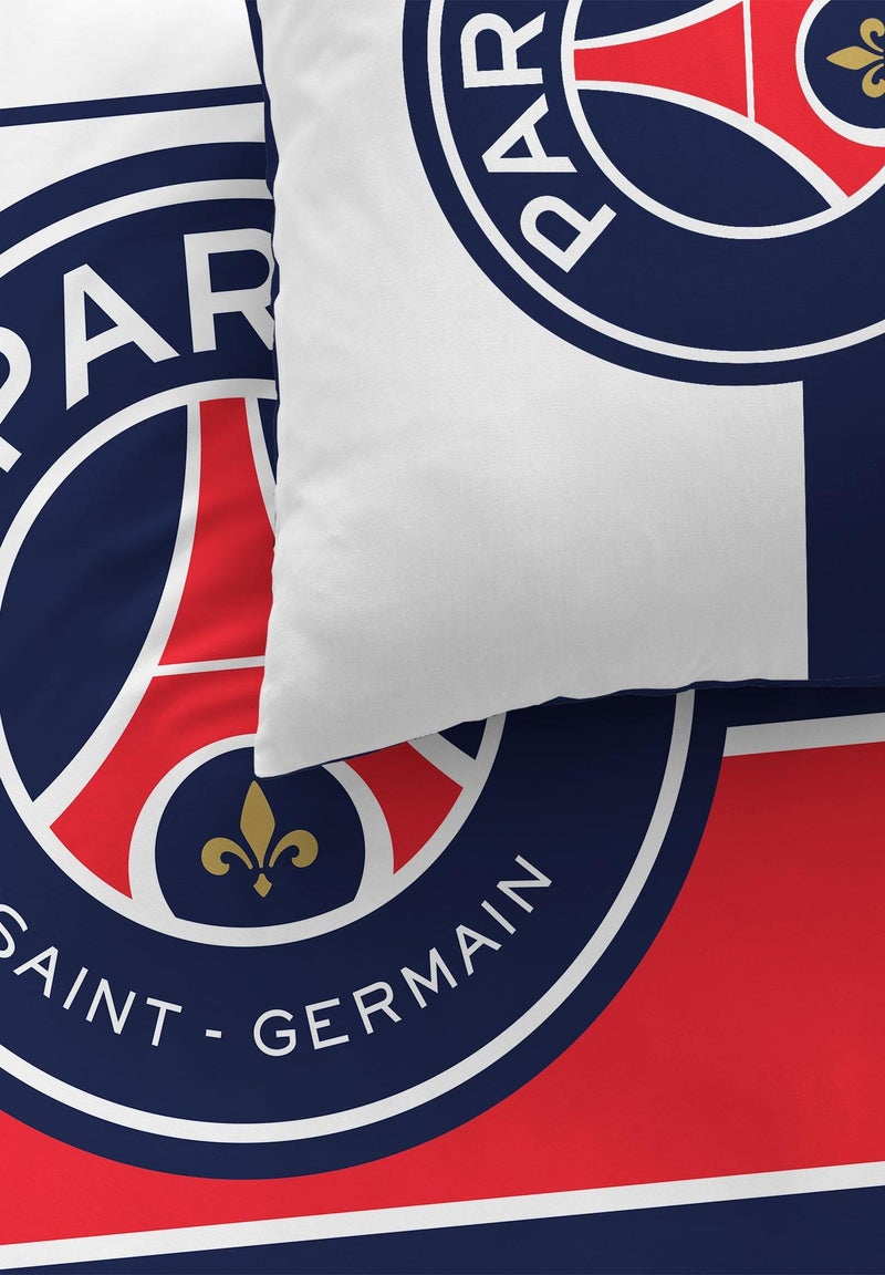 Parure de lit imprimée 100% coton, PSG LOGO Bleu - Kiabi