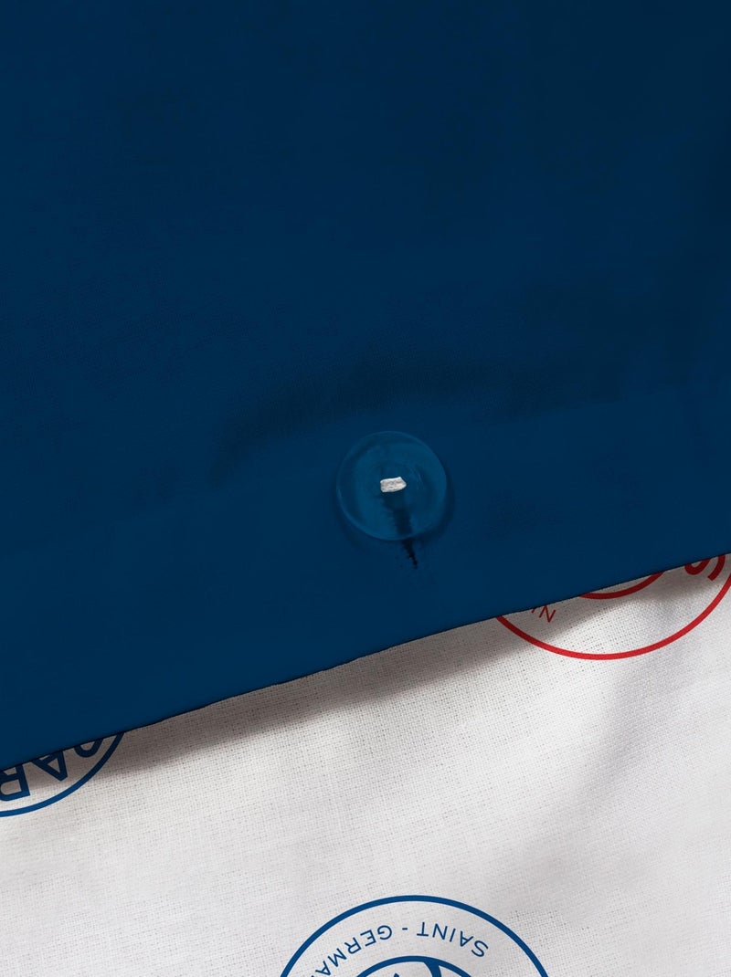 Parure de lit imprimée 100% coton, PSG MINIMALISTE Bleu marine - Kiabi