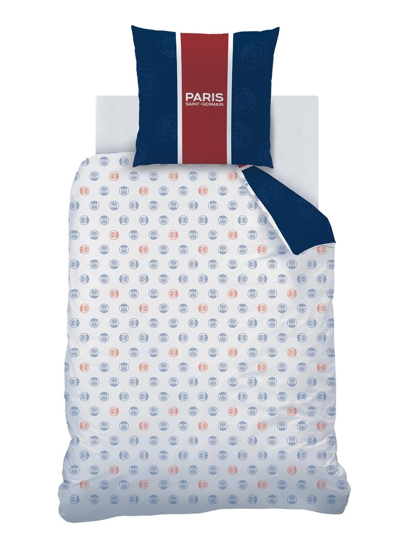 Parure de lit imprimée 100% coton, PSG PLAYERS Bleu - Kiabi