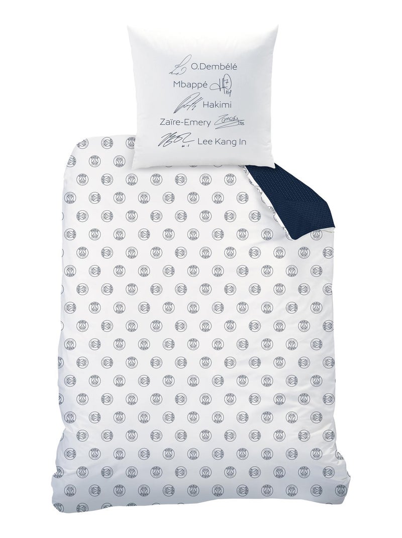 Parure de lit imprimée 100% coton, PSG STARS Bleu nuit - Kiabi