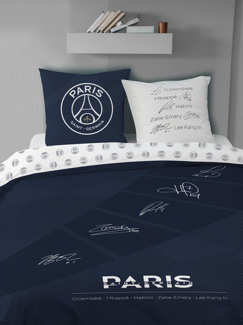 Parure de lit imprimée 100% coton, PSG STARS Bleu nuit - Kiabi