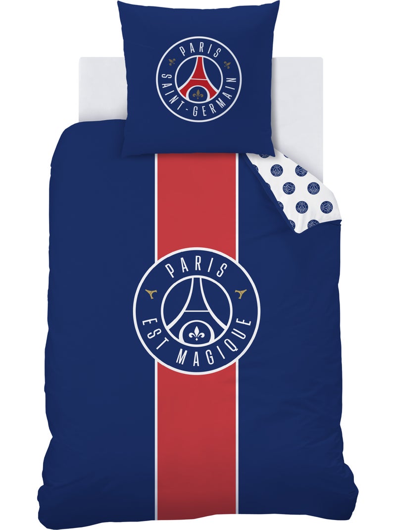Parure de lit imprimée 100% coton, psg terrain Bleu - Kiabi