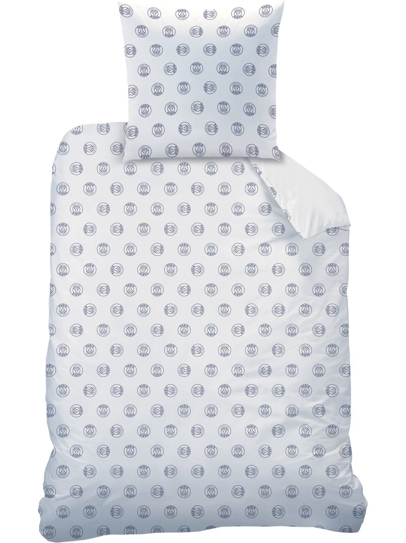Parure de lit imprimée 100% coton, PSG TOUR Blanc - Kiabi