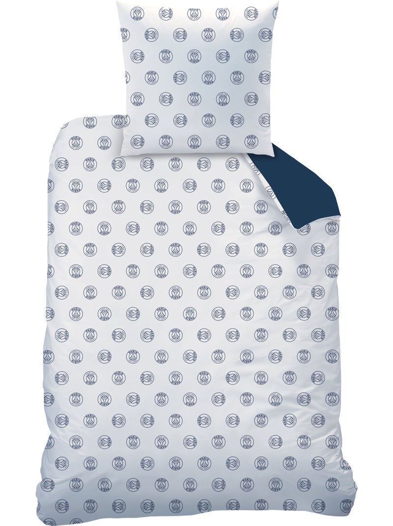 Parure de lit imprimée 100% coton, psg winners Bleu - Kiabi