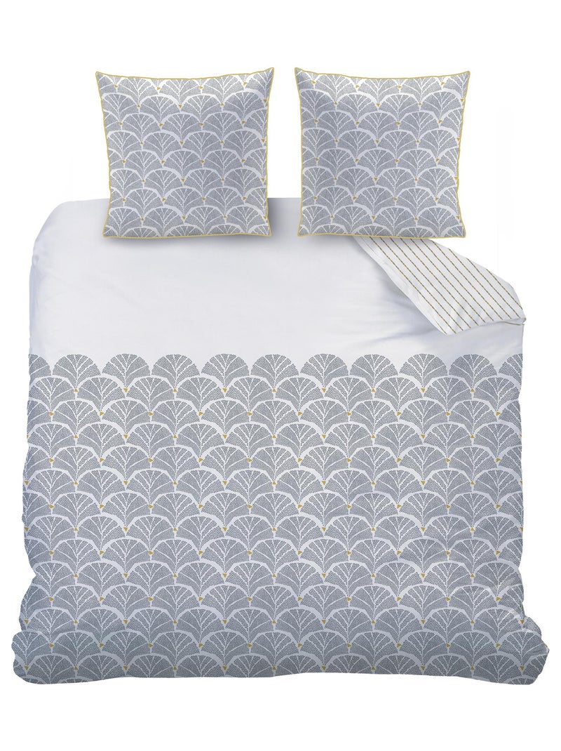 Parure de lit imprimée 100% coton, RÊVE DÉCO Blanc - Kiabi