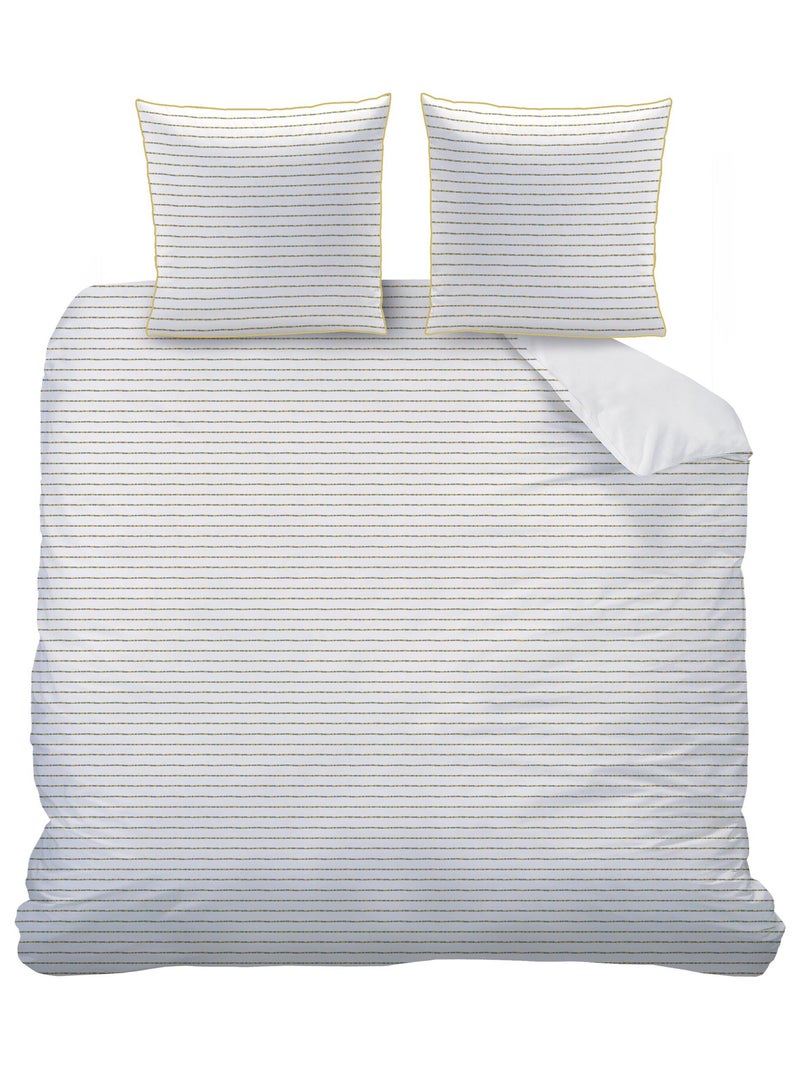 Parure de lit imprimée 100% coton, RÊVE DÉCO Blanc - Kiabi