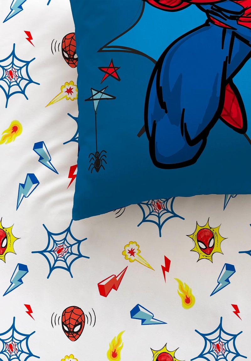 Parure de lit imprimée 100% coton, SPIDERMAN HOME AVENGER Bleu - Kiabi