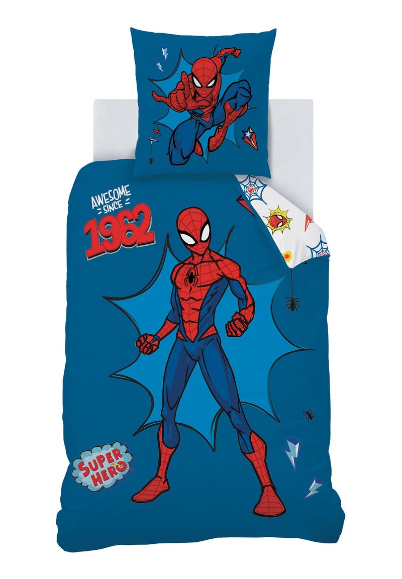 Parure de lit imprimée 100% coton, SPIDERMAN HOME AVENGER Bleu - Kiabi