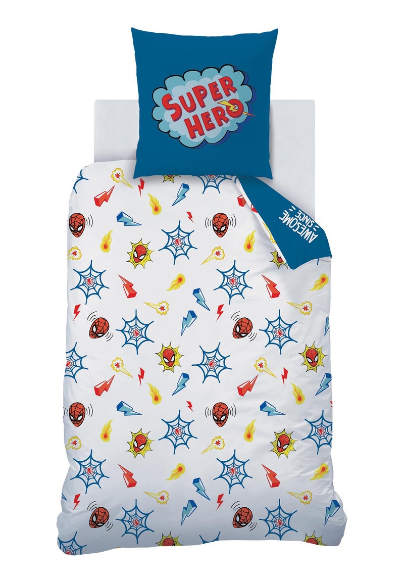 Parure de lit imprimée 100% coton, SPIDERMAN HOME AVENGER Bleu - Kiabi