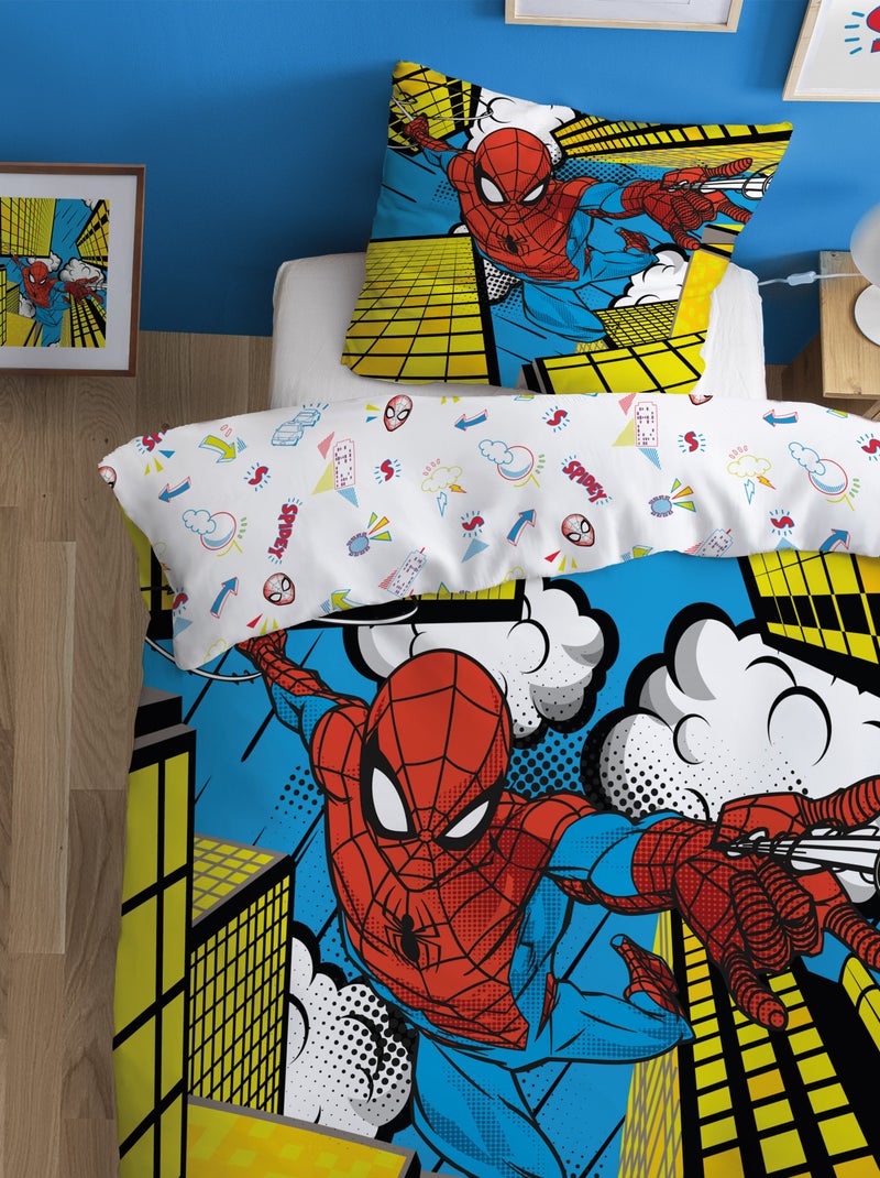 Parure de lit imprimée 100% coton, SPIDERMAN HOME COLOR BLOCK Multicolore - Kiabi