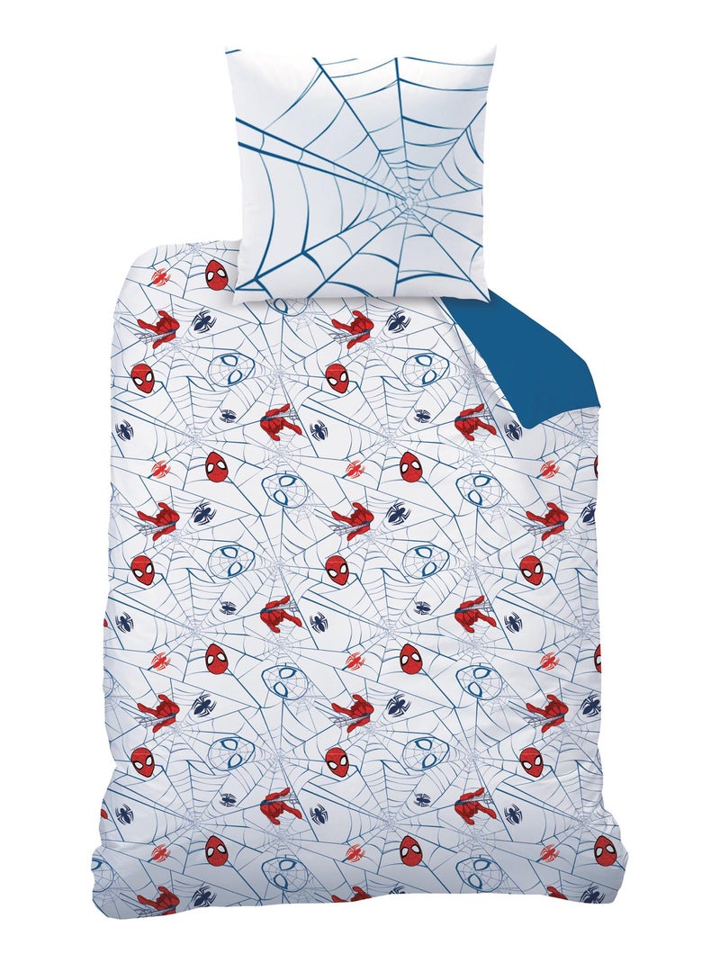 Parure de lit imprimée 100% coton, SPIDERMAN HOME JUMPING Bleu - Kiabi