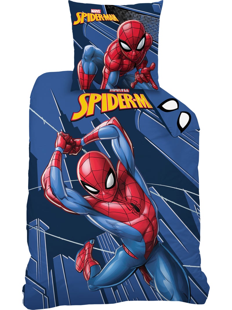 Parure de lit imprimée 100% coton, SPIDERMAN HOME TRUE HERO Bleu - Kiabi