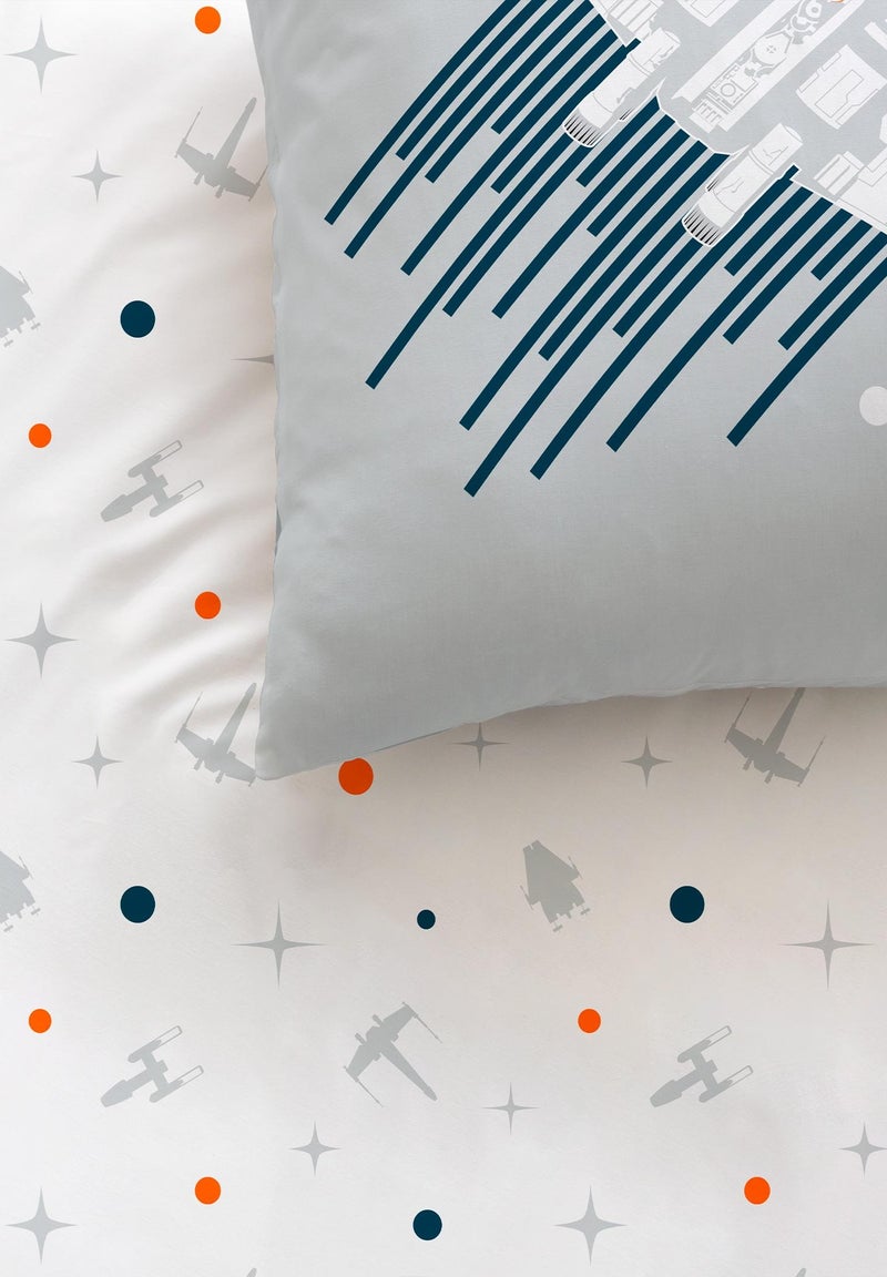 Parure de lit imprimée 100% coton, STAR WARS HOME FAUCON MILLENIUM Bleu ciel - Kiabi