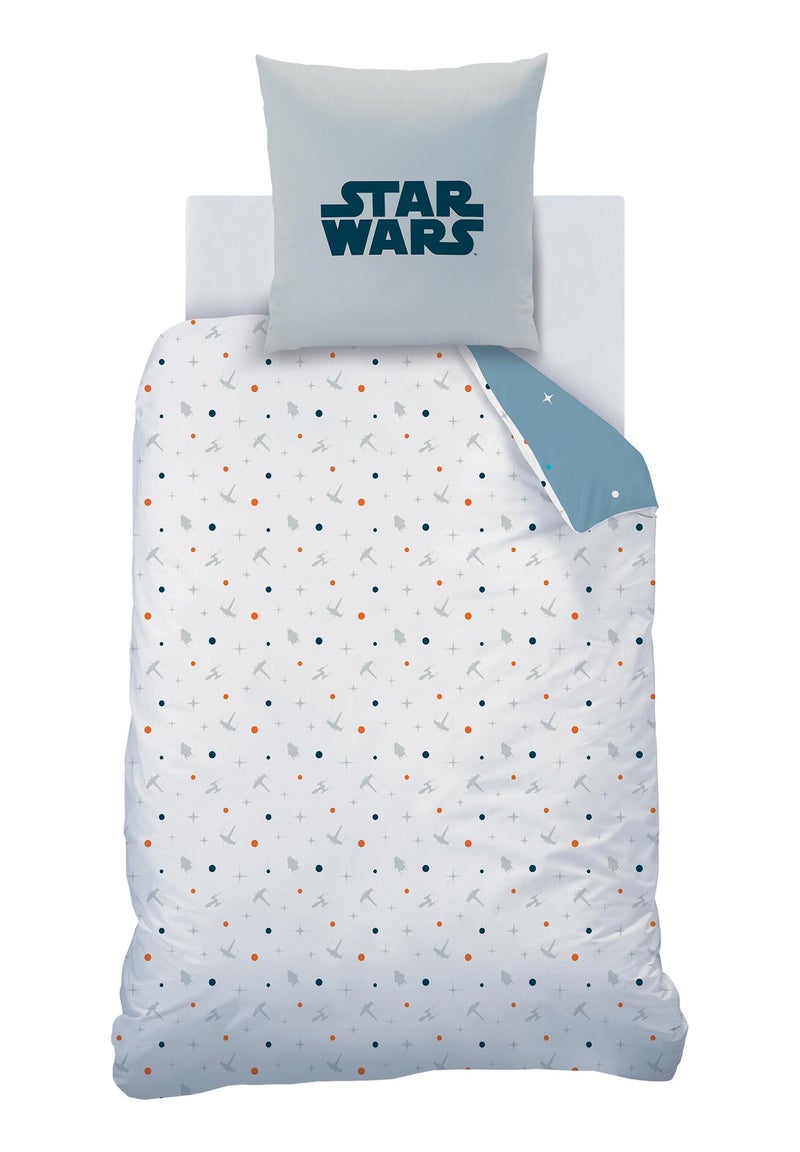 Parure de lit imprimée 100% coton, STAR WARS HOME FAUCON MILLENIUM Bleu ciel - Kiabi