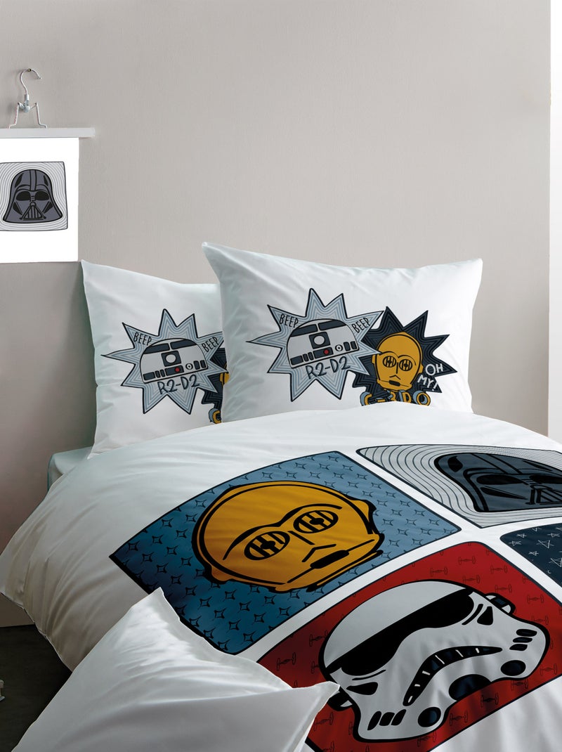 Parure de lit imprimée 100% coton, STAR WARS HOME PORTRAITS Blanc - Kiabi