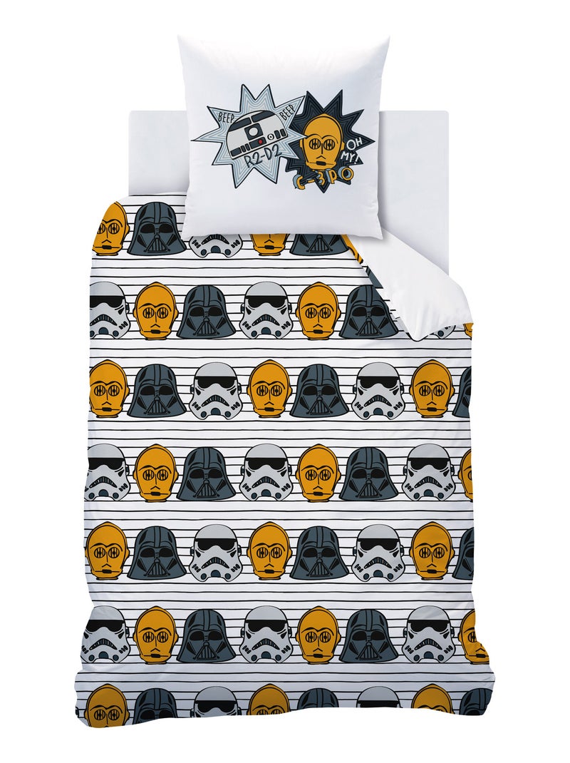 Parure de lit imprimée 100% coton, STAR WARS HOME PORTRAITS Blanc - Kiabi
