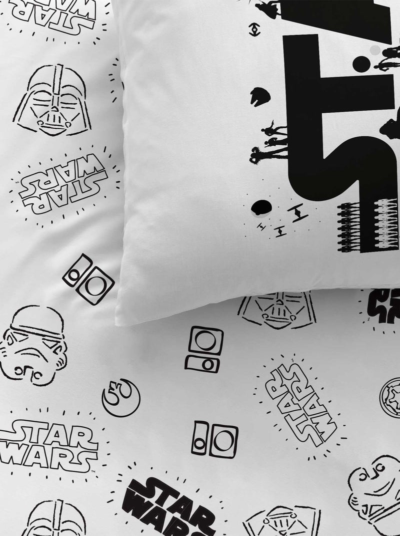 Parure de lit imprimée 100% coton, STAR WARS HOME TROUP Blanc - Kiabi