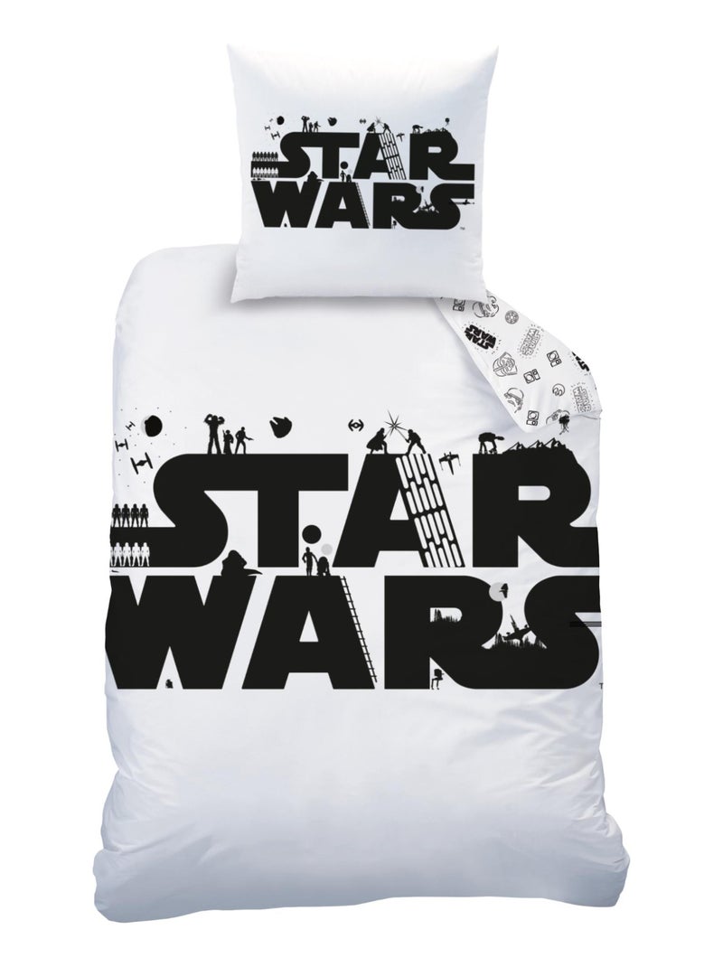 Parure de lit imprimée 100% coton, STAR WARS HOME TROUP Blanc - Kiabi