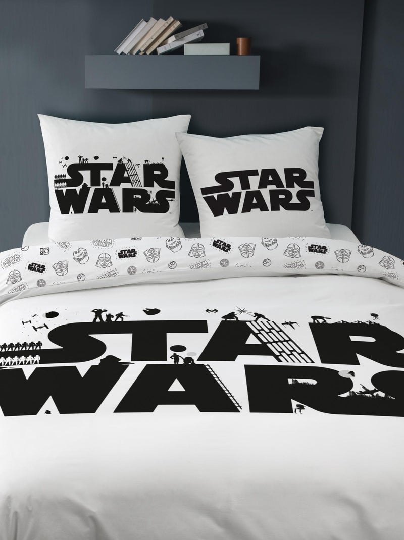 Parure de lit imprimée 100% coton, STAR WARS HOME TROUP Blanc - Kiabi
