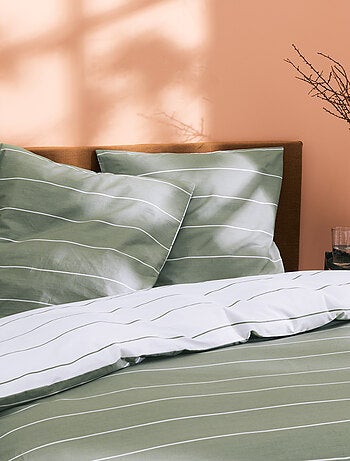 Parure de lit imprimée 100% coton, STRIPES