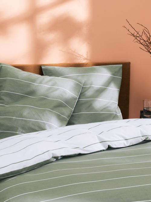 Parure de lit imprimée 100% coton, STRIPES - Kiabi Parure de lit imprimée 100% coton, STRIPES - Kiabi