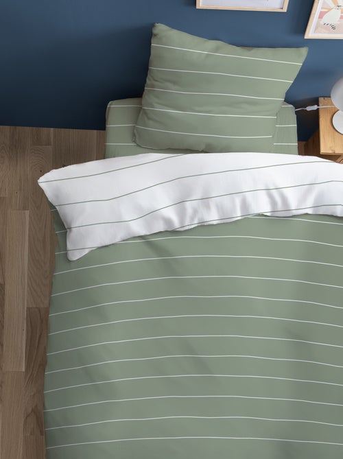 Parure de lit imprimée 100% coton, STRIPES - Kiabi