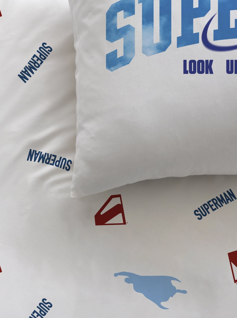Parure de lit imprimée 100% Coton, SUPERMAN MAN Bleu Rouge - Kiabi