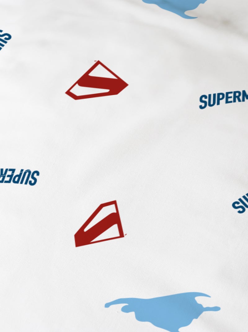 Parure de lit imprimée 100% Coton, SUPERMAN MAN Bleu Rouge - Kiabi
