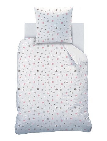 Parure de lit imprimée 100% coton, SWEET DREAMS PINK