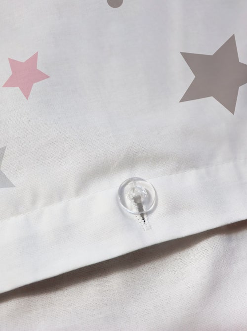 Parure de lit imprimée 100% coton, SWEET DREAMS PINK - Kiabi