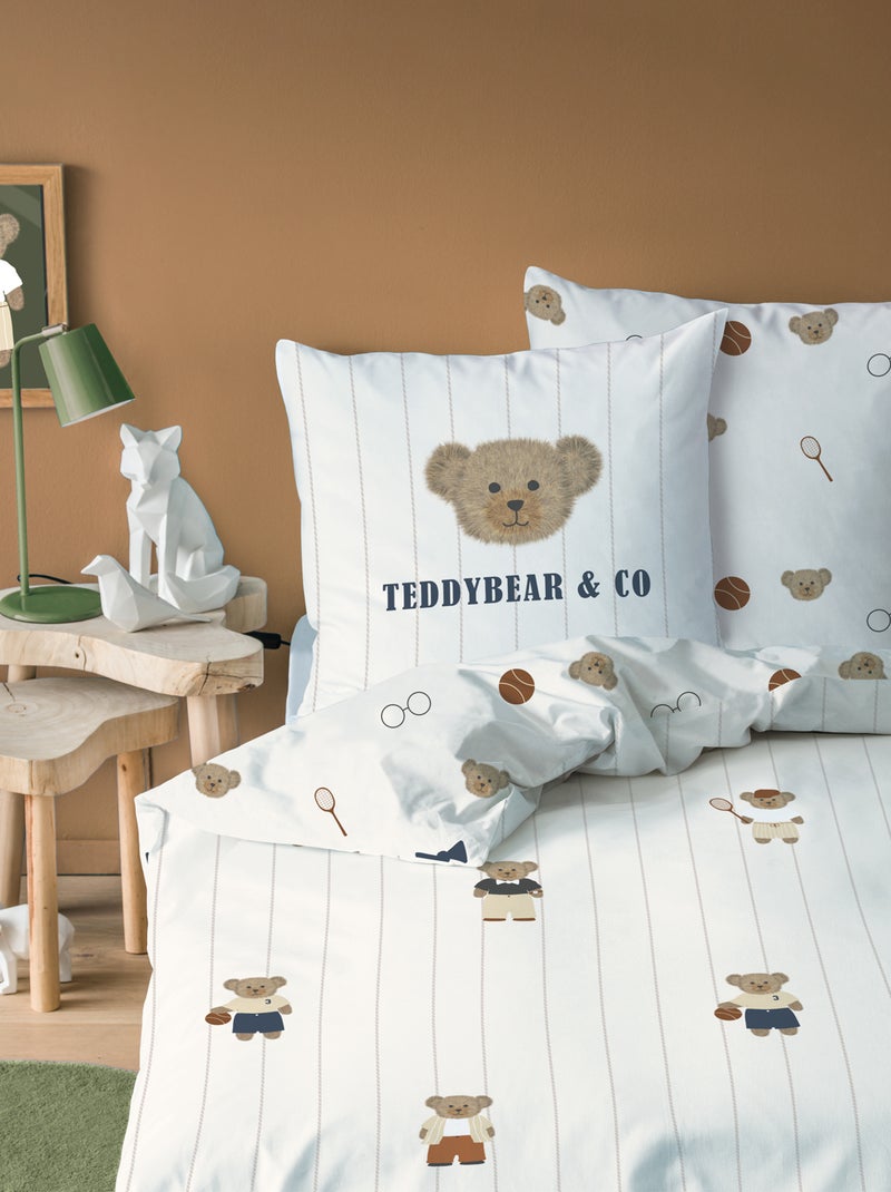 Parure de lit imprimée 100% coton, TEDDY BEAR Beige - Kiabi