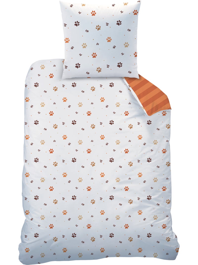 Parure de lit imprimée 100% coton, TIGRI Marron caramel - Kiabi