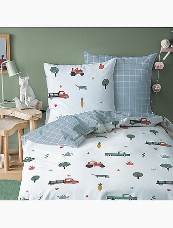 Parure de lit imprimée 100% coton, TOUR À LA FERME